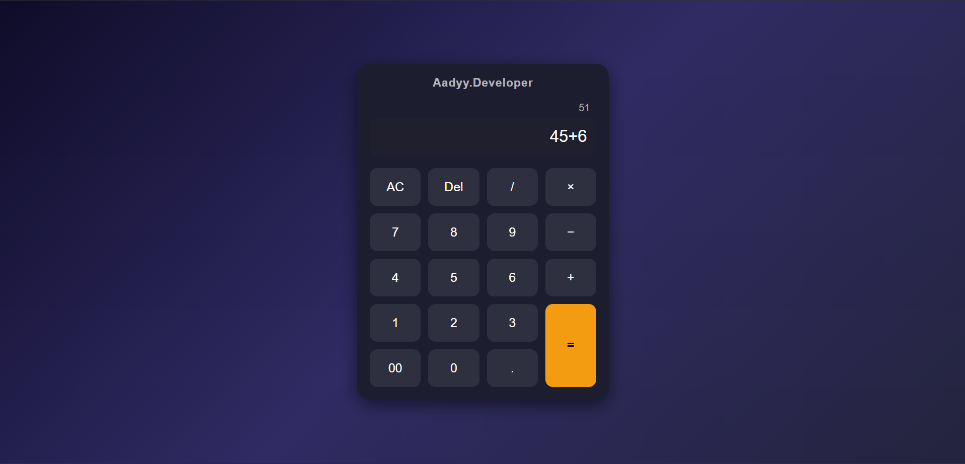 Calculator Project Screenshot